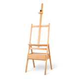 Kurtzy Wooden Studio Floor Easel Stand - Adjustable H-Frame Beachwood Artist/Painting Floor Easel Set with Storage Drawer