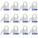 Belle Vous Heavy Duty Laminated Steel Shackle Padlocks with 2 Keys (12 Pack) - 6mm Shackle - 6.4 x 4.2 x 2.4cm/2.36 x 1.65 x 0.94 inches - Weatherproof Indoor/Outdoor Keyed Locks for Storage & Locker
