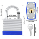Belle Vous Heavy Duty Laminated Steel Shackle Padlocks with 2 Keys (12 Pack) - 6mm Shackle - 6.4 x 4.2 x 2.4cm/2.36 x 1.65 x 0.94 inches - Weatherproof Indoor/Outdoor Keyed Locks for Storage & Locker