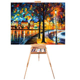 Kurtzy Easel Stand - 190 cm/ 74.8" French Easel - Adjustable Foldable Large Wooden Tripod Easel for Artists with Storage Shelf and Pallete - Hold Canvas Upto 17.71" - Ideal for Painting, Sketching and Drawing