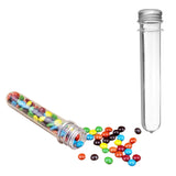 Kurtzy 25 Pcs (110 ml) Clear Plastic Test Tube Bead Storage Vial Containers with Screw Tops and Cleaning Brush -Transparent Storage Test Tube Bottles for Beads - Jewelry Storage Containers 185X25 mm
