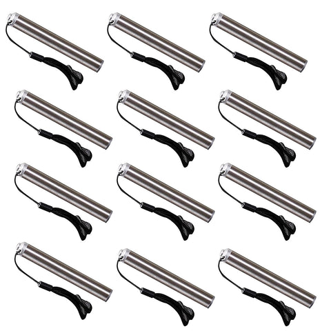 LED Torch - 12 pcs Mini Flashlight 40- 50 M Lumens Pocket Torches Wrist Strap Camping Outdoor Battery Powered Keychain Torchlight Non Adjustable Handy Flash Blinker - Click Switch, Batteries Included