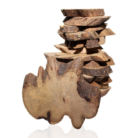 Kurtzy 500g Pack Approx 180 pcs Rustic Natural Wooden Slices Around 3.5 - 6cm Wood Log Chips with Tree Bark - 5 mm Thickness Depth for Wooden Craft Embellishments and Wedding Centerpieces Decoration