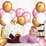 Latex Balloons (12 Inch) - 34 Gold, 34 Pink, 34 Pearl White Foil Baloons with 3 Gold Foil Heart Ballons for Kids Birthday, Wedding, Graduation, Baby shower, Hen's Party Bulk Decoration Kit
