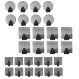 Self adhesive hooks (28 Pcs) - Stainless Steel wall hooks for Jewellery ,kitchen, bathroom, office closet-No Nail installation holds 8 LBS -Hooks Size Circle 3.5cm ,Square 4.7cm ,Smaller square 2.5cm