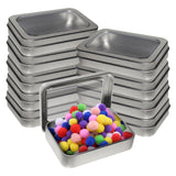 Kurtzy 10 Pack of Small Metal Tin Case Containers with Lids - Empty Clear Window Tins with Lid for Travel, Spices, Small Gadgets, DIY Lip Balm, Tobacco and More - Tiny Pocket Sized Tins