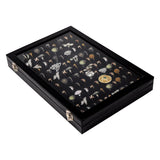 Kurtzy Ring Display Box - Ring Holder Organizer hold up to 70 Rings - Jewellery Box - Ring Storage Case - Faux PVC Leather and Velvet Lining Box for Jewellery, Rings, Earring and more