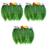 Kurtzy, Leaf Hula Skirt 3 Pack - Hawaiian Green Leaf Grass Skirt with Artificial Hibiscus Flower for Beach, BBQ Cosplay & Luau Party Supplies - Banana Leaf Style Hawaiian Skirts