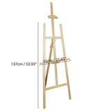 Easel - 137cm Tall Adjustable Wood Easel for Kids and Adults- Wooden Art Display Canvas Painting Easel by Kurtzy - Easy to Assemble - Fits Small and Large Canvas's - Large Easels