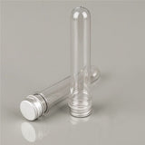 Kurtzy 25 Pcs (110 ml) Clear Plastic Test Tube Bead Storage Vial Containers with Screw Tops and Cleaning Brush -Transparent Storage Test Tube Bottles for Beads - Jewelry Storage Containers 185X25 mm