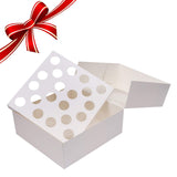 Cake Box (5 Pack) -  For 20 Individual Cupcakes or Large Single Cake (28.5 x 28.5cm) with Clear Window - Square Disposable Cardboard Cake Box for Christmas, Birthday, Party and Gifts