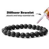 Lava Beads (325 pcs) - 7 Chakra Healing Bracelet, Pendant, Necklace, Earring Making Kit Includes 300 Essential Oil Aroma Diffuser Lava Rock Beads, 21 Gemstones, 2 Crystal Elastic Thread Rolls with Box