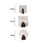 Self adhesive hooks (28 Pcs) - Stainless Steel wall hooks for Jewellery ,kitchen, bathroom, office closet-No Nail installation holds 8 LBS -Hooks Size Circle 3.5cm ,Square 4.7cm ,Smaller square 2.5cm