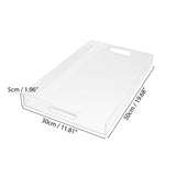 Acrylic Serving Tray - Crystal Clear Plastic Tea Platter(50x30x5cm) with Handles for Serving Tea, Coffee, Snacks, Foods, Fruits and Cakes Holds Perfumes, Cosmetics and Makeup Kit.