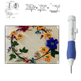 Embroidery Pen - 3 Piece Magic Embroidery Pen Punch Needle Set with 2 Spare Needles and Needle Threader by Curtzy - DIY Embroidery Pen for Stitching , Sewing ,Crafts and more