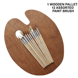 Kurtzy 26pcs Artist Workstation Easel - Mini Tabletop Wooden Easel with 12 Painting Brush, 1 Painting Palette and 12 Canvas Panel - Complete Artist Set for Beginners and Professionals