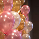 Latex Balloons (12 Inch) - 34 Gold, 34 Pink, 34 Pearl White Foil Baloons with 3 Gold Foil Heart Ballons for Kids Birthday, Wedding, Graduation, Baby shower, Hen's Party Bulk Decoration Kit