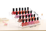 4 Tier Nail Polish Stand - Transparent Acrylic Makeup Storage Organiser ? Table Top Nail Polish Display Rack Holds 32 Bottles