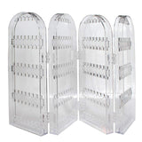Kurtzy Foldable Clear Transparent Acrylic Jewellery Organiser Tall Storage Display for Earrings, Necklaces and Bracelets - Holds 120 Pairs of Earrings