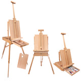 Kurtzy Easel Stand - 190 cm/ 74.8" French Easel - Adjustable Foldable Large Wooden Tripod Easel for Artists with Storage Shelf and Pallete - Hold Canvas Upto 17.71" - Ideal for Painting, Sketching and Drawing