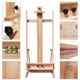 Artist Easel 87.40” (7.28ft) – Large Adjustable Wooden Studio Easel can hold 90” of Canvas – Ideal for Painting Drawing Wedding Outdoor Sketching Beech Wood Display Exhibition (222cm)
