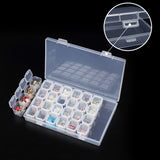 Detachable Storage Box (2 Pack) - 28 Grid Transparent Clear Plastic Organiser Display Case with Lock - DIY Nail Art, Diamond Painting Rhinestone, Embroidery Thread, Buttons, Beads and Jewelry Findings