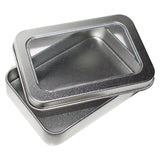 Kurtzy 10 Pack of Small Metal Tin Case Containers with Lids - Empty Clear Window Tins with Lid for Travel, Spices, Small Gadgets, DIY Lip Balm, Tobacco and More - Tiny Pocket Sized Tins