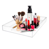 Acrylic Serving Tray - Crystal Clear Plastic Tea Platter(50x30x5cm) with Handles for Serving Tea, Coffee, Snacks, Foods, Fruits and Cakes Holds Perfumes, Cosmetics and Makeup Kit.