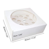 Cake Box (5 Pack) -  For 20 Individual Cupcakes or Large Single Cake (28.5 x 28.5cm) with Clear Window - Square Disposable Cardboard Cake Box for Christmas, Birthday, Party and Gifts