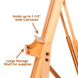 Artist Easel 87.40” (7.28ft) – Large Adjustable Wooden Studio Easel can hold 90” of Canvas – Ideal for Painting Drawing Wedding Outdoor Sketching Beech Wood Display Exhibition (222cm)