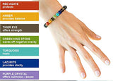 Lava Beads (325 pcs) - 7 Chakra Healing Bracelet, Pendant, Necklace, Earring Making Kit Includes 300 Essential Oil Aroma Diffuser Lava Rock Beads, 21 Gemstones, 2 Crystal Elastic Thread Rolls with Box