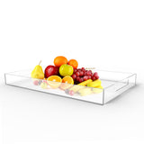 Acrylic Serving Tray - Crystal Clear Plastic Tea Platter(50x30x5cm) with Handles for Serving Tea, Coffee, Snacks, Foods, Fruits and Cakes Holds Perfumes, Cosmetics and Makeup Kit.