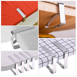Tablecloth Clips (20 Pack) - 12 Small (4.5 cm x 4 cm), 8 Large (7 cm x 8 cm) Picnic, Outdoor, Garden Restaurant, Dinner Buffet Table Cloth Holder Stainless Steel Flexible Tight Fit Tablecover Clamps