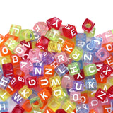 Kurtzy 800pcs Assorted Alphabet Letter Beads Set in Storage Box - Acrylic, Black, White"A-Z" Cube Beads for Bracelet, Necklace, Key Chains and Kids Jewellery Making(5 mm)