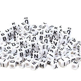 Kurtzy 800pcs Assorted Alphabet Letter Beads Set in Storage Box - Acrylic, Black, White"A-Z" Cube Beads for Bracelet, Necklace, Key Chains and Kids Jewellery Making(5 mm)