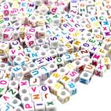 Kurtzy 800pcs Assorted Alphabet Letter Beads Set in Storage Box - Acrylic, Black, White"A-Z" Cube Beads for Bracelet, Necklace, Key Chains and Kids Jewellery Making(5 mm)
