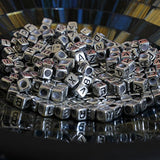 1000 Pack of Square Silver Alphabet Beads