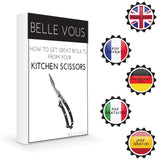 BELLE VOUS Heavy Duty Poultry Shears - Stainless Steel Meat Scissors for Chicken Bone, Pizza, Meat ,Vegetables, Herbs, BBQ's & More.