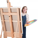 Artist Easel 87.40” (7.28ft) – Large Adjustable Wooden Studio Easel can hold 90” of Canvas – Ideal for Painting Drawing Wedding Outdoor Sketching Beech Wood Display Exhibition (222cm)