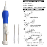 Embroidery Pen - 3 Piece Magic Embroidery Pen Punch Needle Set with 2 Spare Needles and Needle Threader by Curtzy - DIY Embroidery Pen for Stitching , Sewing ,Crafts and more