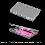 Detachable Storage Box (2 Pack) - 28 Grid Transparent Clear Plastic Organiser Display Case with Lock - DIY Nail Art, Diamond Painting Rhinestone, Embroidery Thread, Buttons, Beads and Jewelry Findings