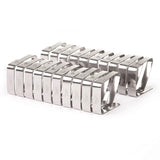 Tablecloth Clips (20 Pack) - 12 Small (4.5 cm x 4 cm), 8 Large (7 cm x 8 cm) Picnic, Outdoor, Garden Restaurant, Dinner Buffet Table Cloth Holder Stainless Steel Flexible Tight Fit Tablecover Clamps