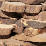 Kurtzy 500g Pack Approx 180 pcs Rustic Natural Wooden Slices Around 3.5 - 6cm Wood Log Chips with Tree Bark - 5 mm Thickness Depth for Wooden Craft Embellishments and Wedding Centerpieces Decoration