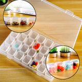 Detachable Storage Box (2 Pack) - 28 Grid Transparent Clear Plastic Organiser Display Case with Lock - DIY Nail Art, Diamond Painting Rhinestone, Embroidery Thread, Buttons, Beads and Jewelry Findings