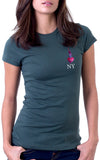 Statue of Liberty NY White Text Women's Fit T-Shirt