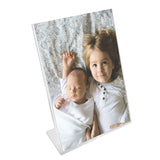 A5 Acrylic Sign Holder - 3 Pack (Height: 22cm (8.66") Width:16cm (6.3?)) Menu Slanted Sign Holder Display Stand for Menu Holders, Table Card Holders, Photo Frames & Ad Frames