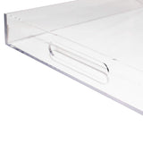 Acrylic Serving Tray - Crystal Clear Plastic Tea Platter(50x30x5cm) with Handles for Serving Tea, Coffee, Snacks, Foods, Fruits and Cakes Holds Perfumes, Cosmetics and Makeup Kit.