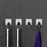 Self adhesive hooks (28 Pcs) - Stainless Steel wall hooks for Jewellery ,kitchen, bathroom, office closet-No Nail installation holds 8 LBS -Hooks Size Circle 3.5cm ,Square 4.7cm ,Smaller square 2.5cm