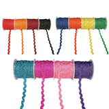 4m Ric Rac Ribbon 12 Rolls Fabric Edge Trim Ric-Rac Ribbon Braid Trimming Craft Ribbon Zig-Zag Flange Piping Cord Trim - Upholstery Edging Lace Trim, Saree Border, Draperies, Pillow, Scrapbooking, Paper Craft, Card Decorative Ribbon Trim