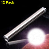LED Torch - 12 pcs Mini Flashlight 40- 50 M Lumens Pocket Torches Wrist Strap Camping Outdoor Battery Powered Keychain Torchlight Non Adjustable Handy Flash Blinker - Click Switch, Batteries Included
